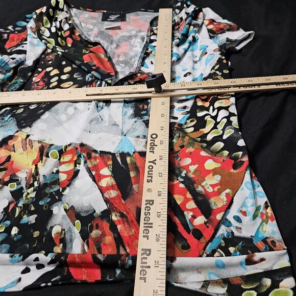 Libra Womens Blouse Multi-Color Size PS Polyester Blend Short Sleeve Stretch - Picture 4 of 16